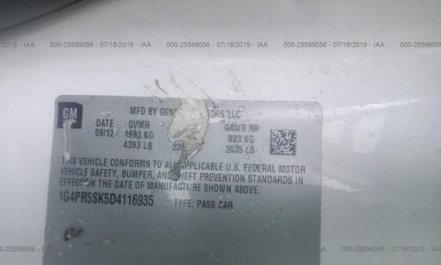 Photo 8 VIN: 1G4PR5SK5D4116935 - BUICK VERANO 