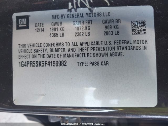 Photo 8 VIN: 1G4PR5SK5F4159982 - BUICK VERANO 