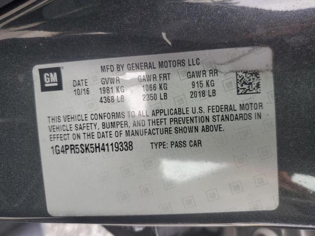 Photo 11 VIN: 1G4PR5SK5H4119338 - BUICK VERANO SPO 