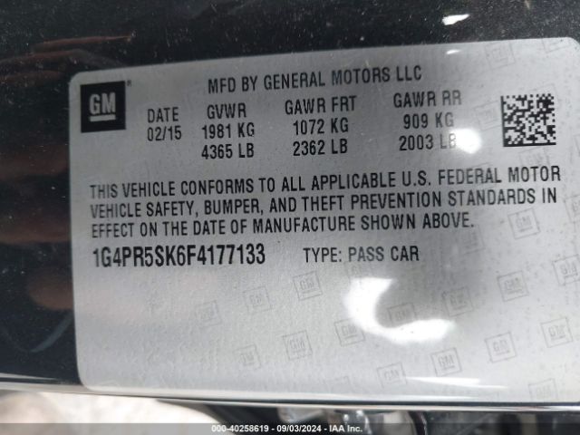 Photo 8 VIN: 1G4PR5SK6F4177133 - BUICK VERANO 