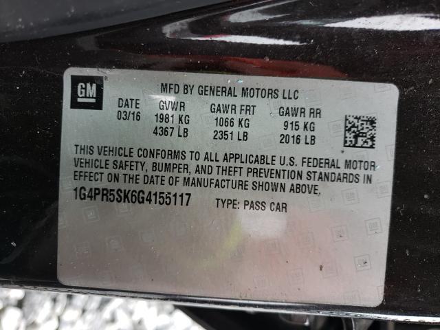 Photo 9 VIN: 1G4PR5SK6G4155117 - BUICK VERANO CON 