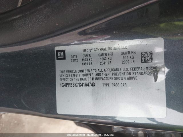 Photo 8 VIN: 1G4PR5SK7C4164743 - BUICK VERANO 