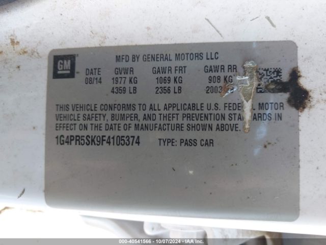 Photo 8 VIN: 1G4PR5SK9F4105374 - BUICK VERANO 