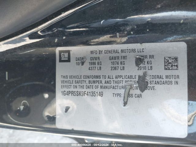 Photo 8 VIN: 1G4PR5SK9F4135149 - BUICK VERANO 