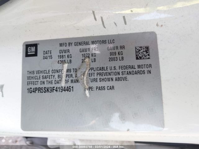 Photo 8 VIN: 1G4PR5SK9F4194461 - BUICK VERANO 