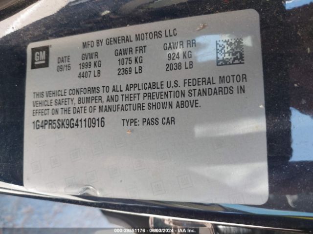 Photo 8 VIN: 1G4PR5SK9G4110916 - BUICK VERANO 