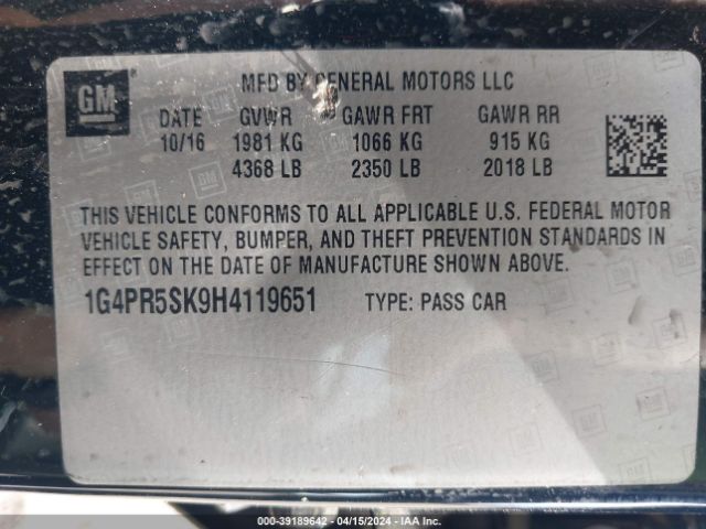 Photo 8 VIN: 1G4PR5SK9H4119651 - BUICK VERANO 