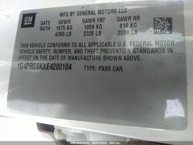 Photo 8 VIN: 1G4PR5SKXE4200184 - BUICK VERANO 