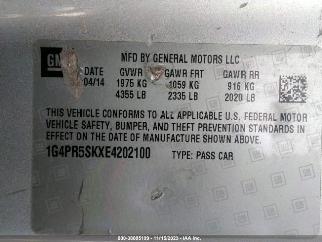 Photo 8 VIN: 1G4PR5SKXE4202100 - BUICK VERANO 