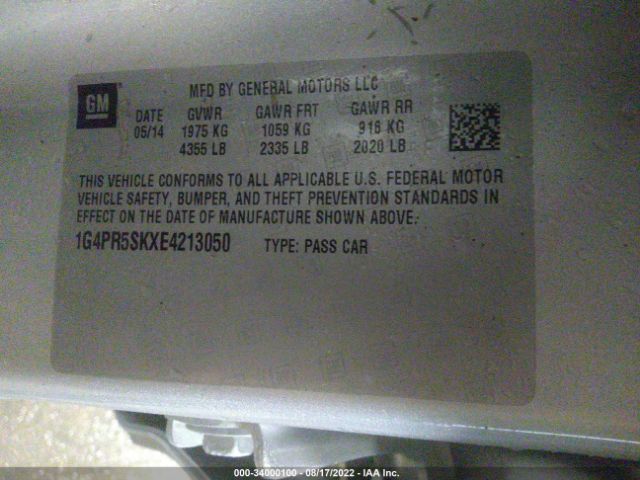 Photo 8 VIN: 1G4PR5SKXE4213050 - BUICK VERANO 