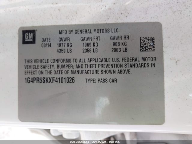 Photo 8 VIN: 1G4PR5SKXF4101026 - BUICK VERANO 