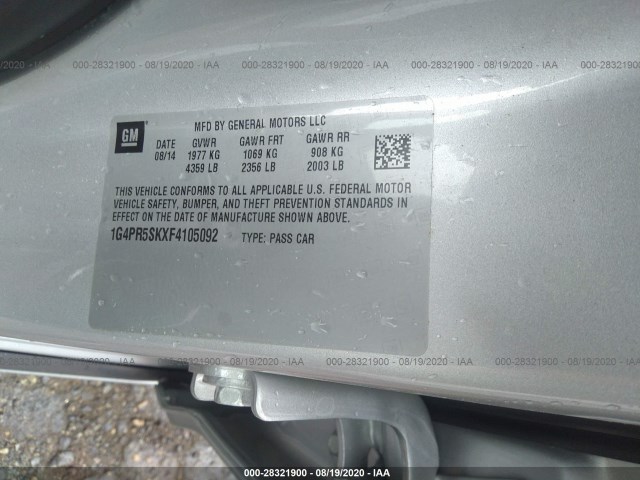 Photo 8 VIN: 1G4PR5SKXF4105092 - BUICK VERANO 