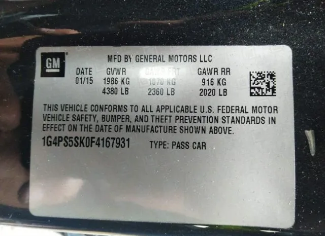 Photo 8 VIN: 1G4PS5SK0F4167931 - BUICK VERANO 