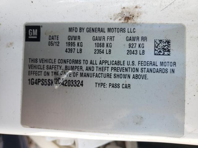 Photo 9 VIN: 1G4PS5SK2C4203324 - BUICK VERANO 