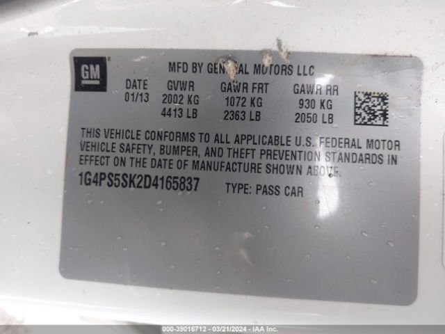 Photo 8 VIN: 1G4PS5SK2D4165837 - BUICK VERANO 