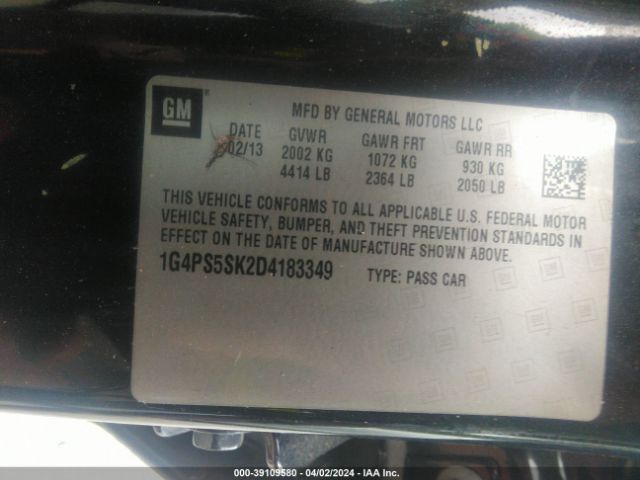 Photo 8 VIN: 1G4PS5SK2D4183349 - BUICK VERANO 