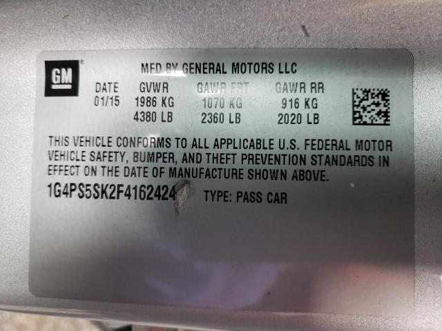 Photo 9 VIN: 1G4PS5SK2F4162424 - BUICK VERANO 