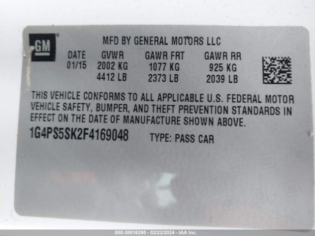 Photo 8 VIN: 1G4PS5SK2F4169048 - BUICK VERANO 