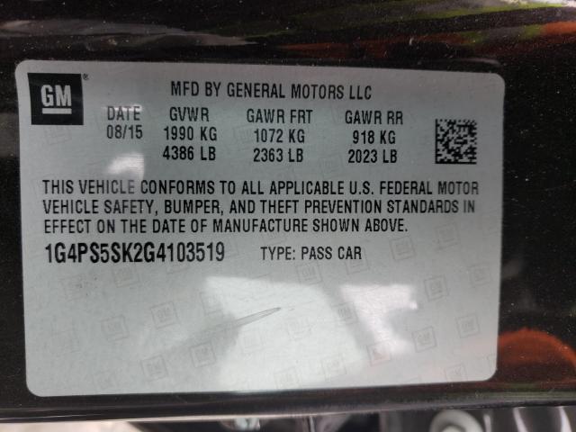 Photo 9 VIN: 1G4PS5SK2G4103519 - BUICK VERANO 