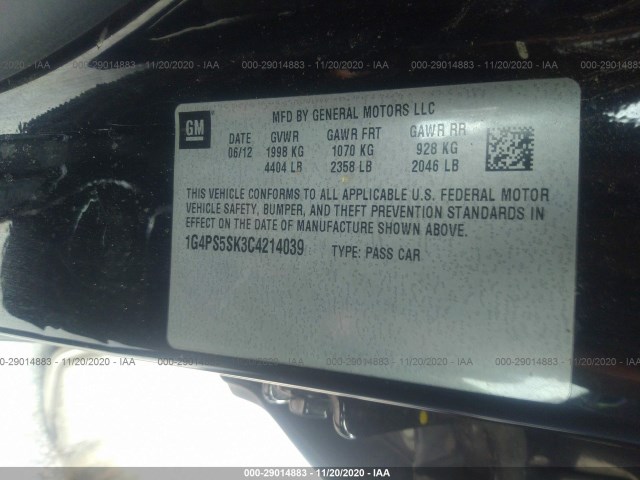 Photo 8 VIN: 1G4PS5SK3C4214039 - BUICK VERANO 