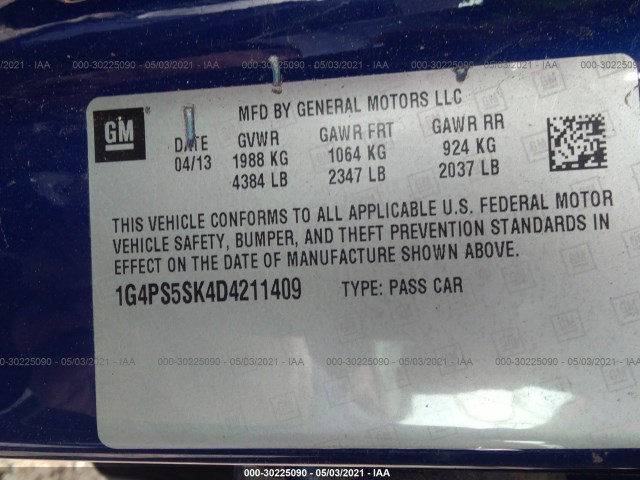 Photo 8 VIN: 1G4PS5SK4D4211409 - BUICK VERANO 