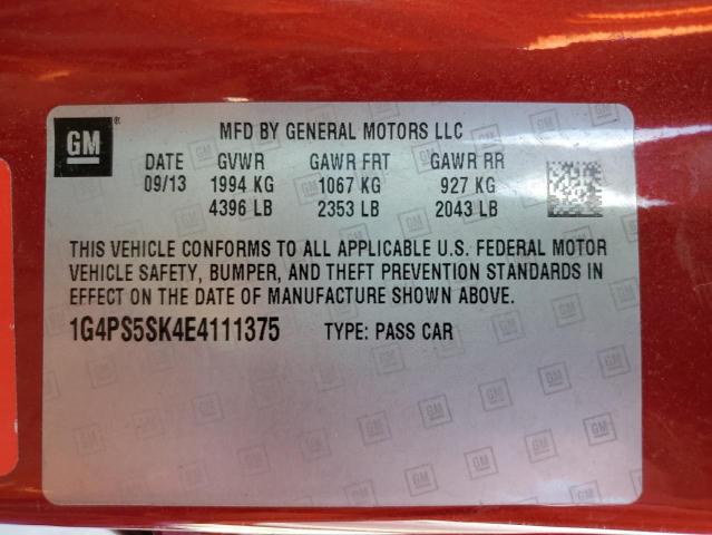 Photo 9 VIN: 1G4PS5SK4E4111375 - BUICK VERANO 