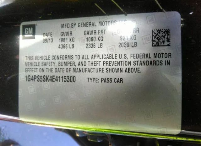 Photo 8 VIN: 1G4PS5SK4E4115300 - BUICK VERANO 