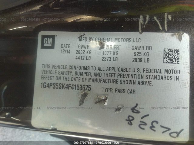 Photo 8 VIN: 1G4PS5SK4F4153675 - BUICK VERANO 