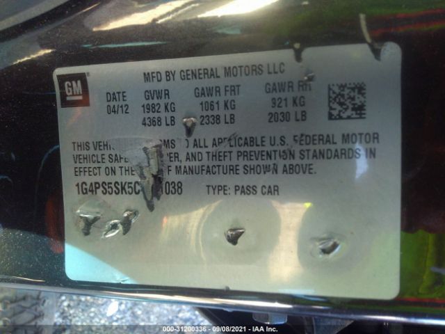 Photo 8 VIN: 1G4PS5SK5C4191038 - BUICK VERANO 