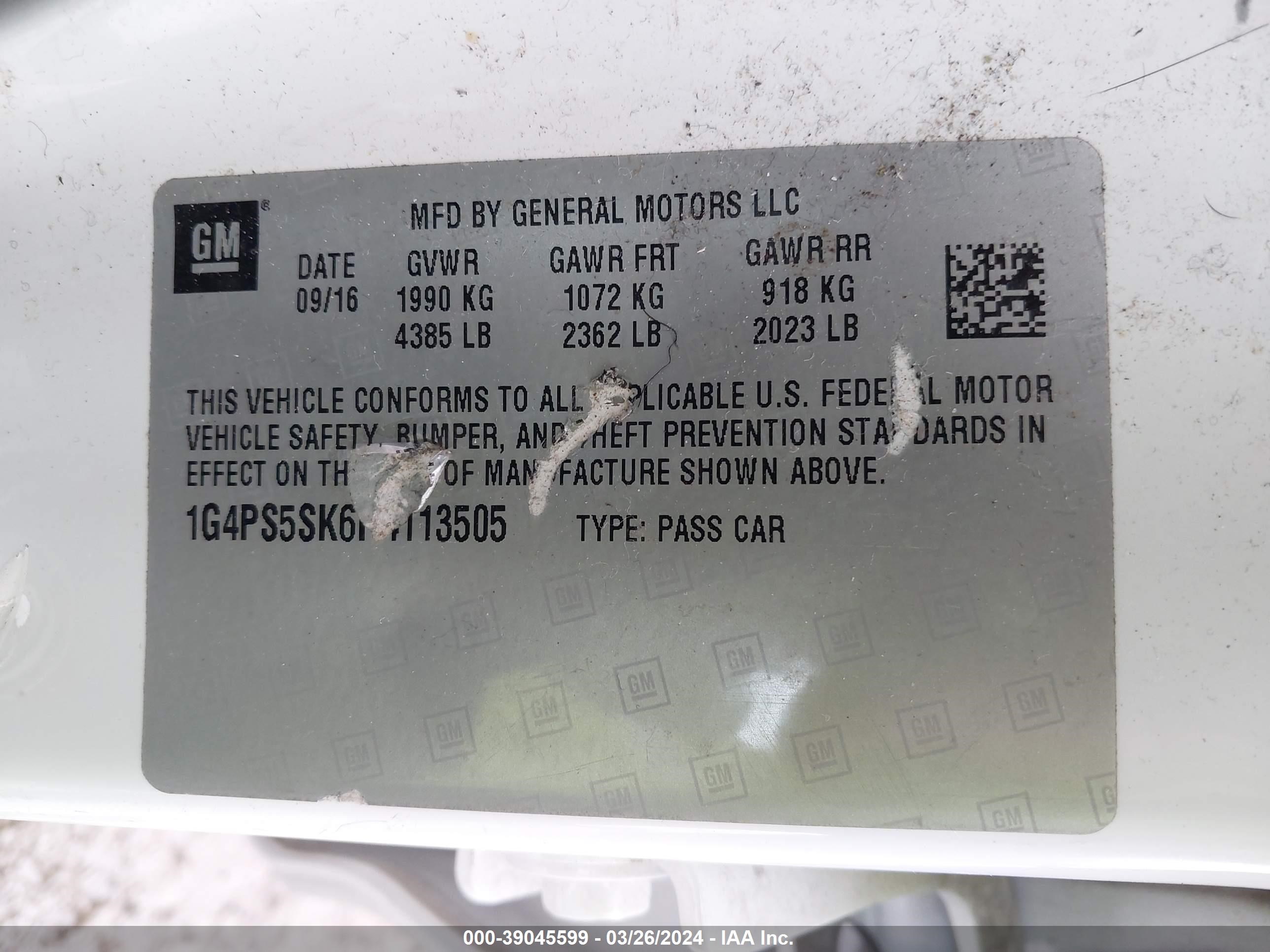 Photo 8 VIN: 1G4PS5SK6H4113505 - BUICK VERANO 