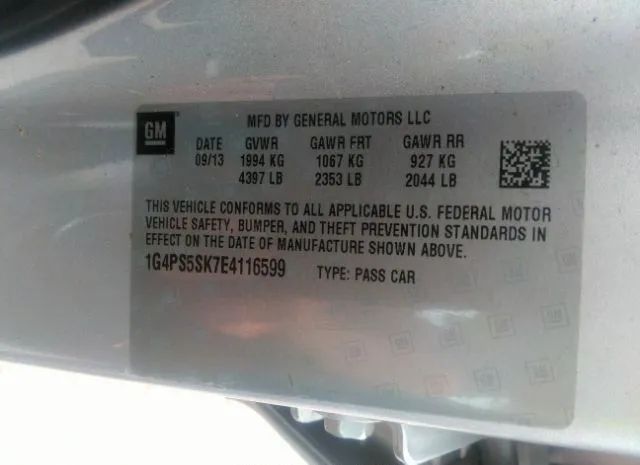 Photo 8 VIN: 1G4PS5SK7E4116599 - BUICK VERANO 