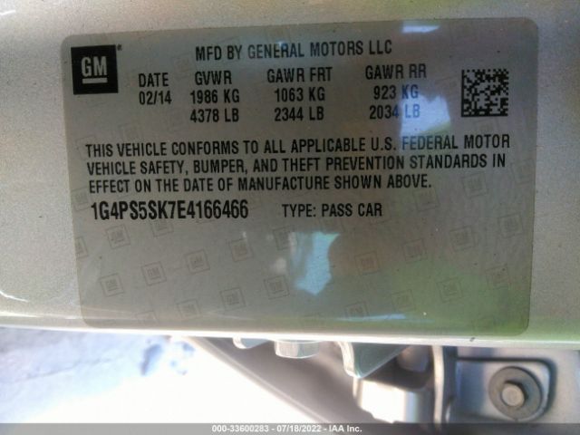 Photo 8 VIN: 1G4PS5SK7E4166466 - BUICK VERANO 