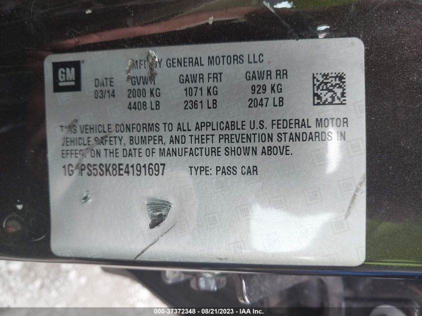 Photo 8 VIN: 1G4PS5SK8E4191697 - BUICK VERANO 