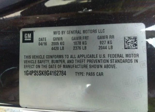 Photo 8 VIN: 1G4PS5SK8G4162784 - BUICK VERANO 