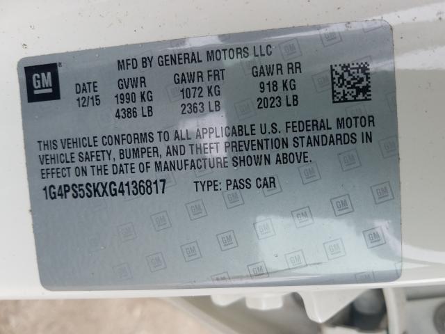 Photo 9 VIN: 1G4PS5SKXG4136817 - BUICK VERANO 