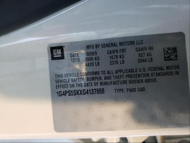 Photo 9 VIN: 1G4PS5SKXG4137868 - BUICK VERANO 