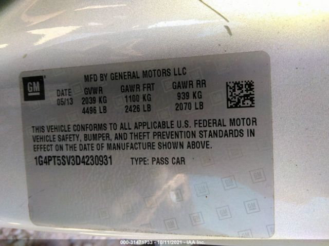 Photo 8 VIN: 1G4PT5SV3D4230931 - BUICK VERANO 