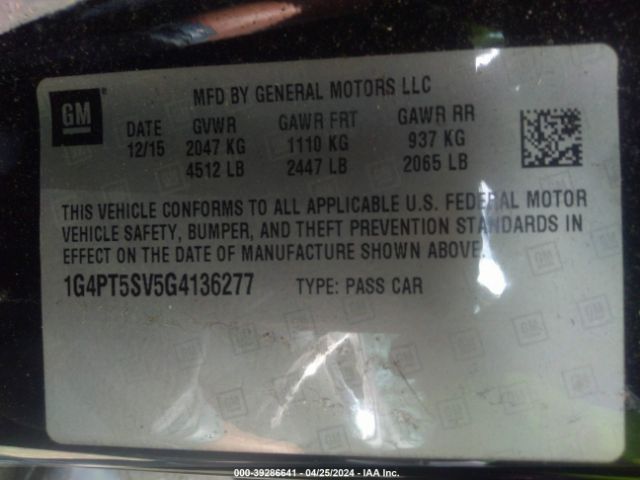 Photo 8 VIN: 1G4PT5SV5G4136277 - BUICK VERANO 