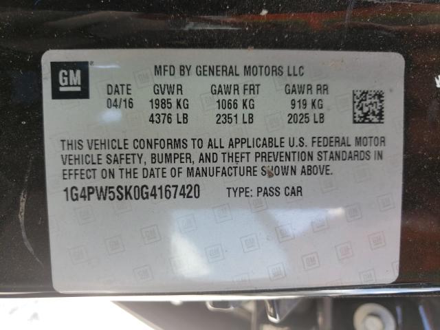 Photo 9 VIN: 1G4PW5SK0G4167420 - BUICK VERANO SPO 