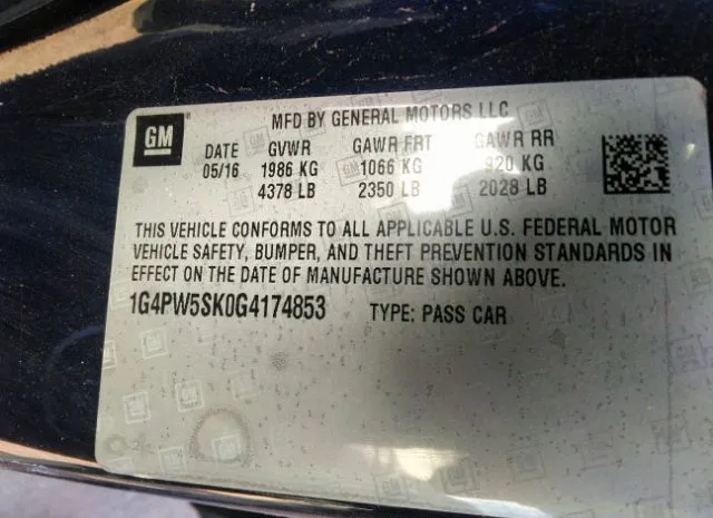 Photo 8 VIN: 1G4PW5SK0G4174853 - BUICK VERANO 