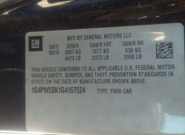 Photo 8 VIN: 1G4PW5SK1G4167524 - BUICK VERANO 