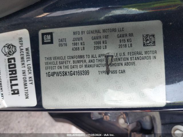 Photo 8 VIN: 1G4PW5SK1G4169399 - BUICK VERANO 