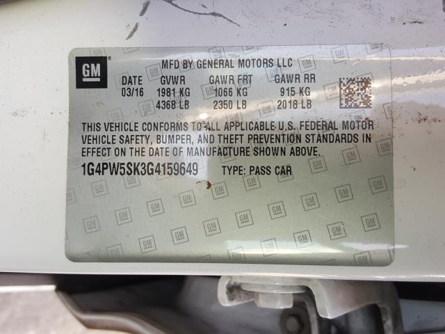 Photo 9 VIN: 1G4PW5SK3G4159649 - BUICK VERANO SPO 