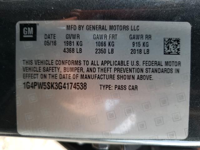 Photo 9 VIN: 1G4PW5SK3G4174538 - BUICK VERANO SPO 