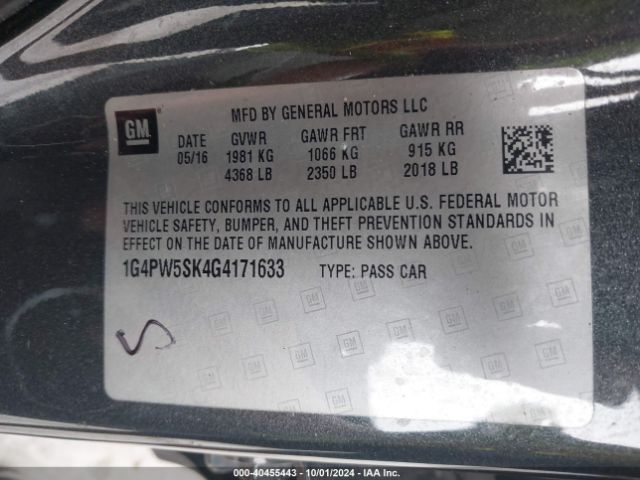 Photo 8 VIN: 1G4PW5SK4G4171633 - BUICK VERANO 