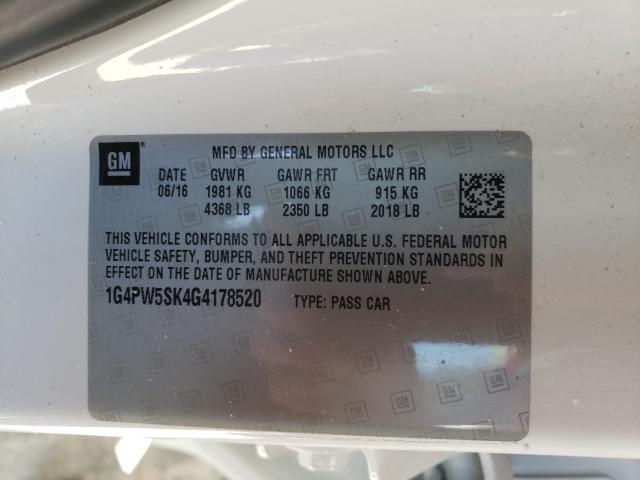 Photo 9 VIN: 1G4PW5SK4G4178520 - BUICK VERANO SPO 