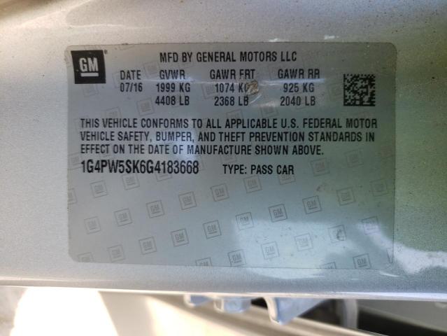 Photo 9 VIN: 1G4PW5SK6G4183668 - BUICK VERANO SPO 