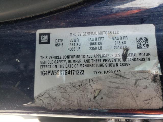 Photo 9 VIN: 1G4PW5SK7G4171223 - BUICK VERANO SPO 