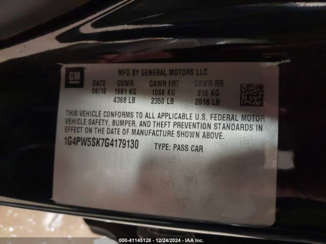 Photo 8 VIN: 1G4PW5SK7G4179130 - BUICK VERANO 