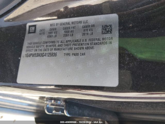 Photo 8 VIN: 1G4PW5SK8G4125836 - BUICK VERANO 